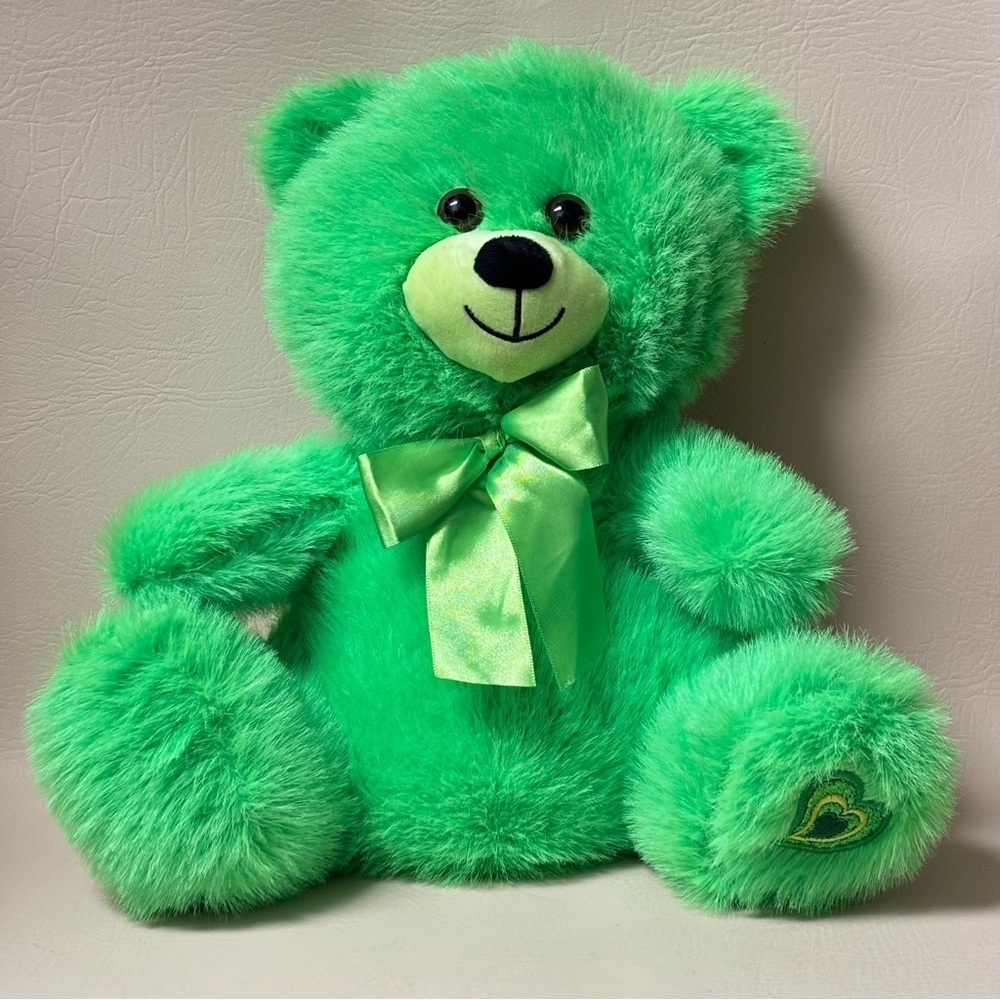 Vintage Wal-Mart Green Bear Plush Stuffed Animal Toy – Soft Cuddly Teddy Bear